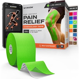 Kinesiology Tape-Incredible Support for Athletic Sports and Recovery + Free Taping Guide-Uncut 2 inch 32 feet Roll (Lime Green + Free Taping Guide, Pack of 1)