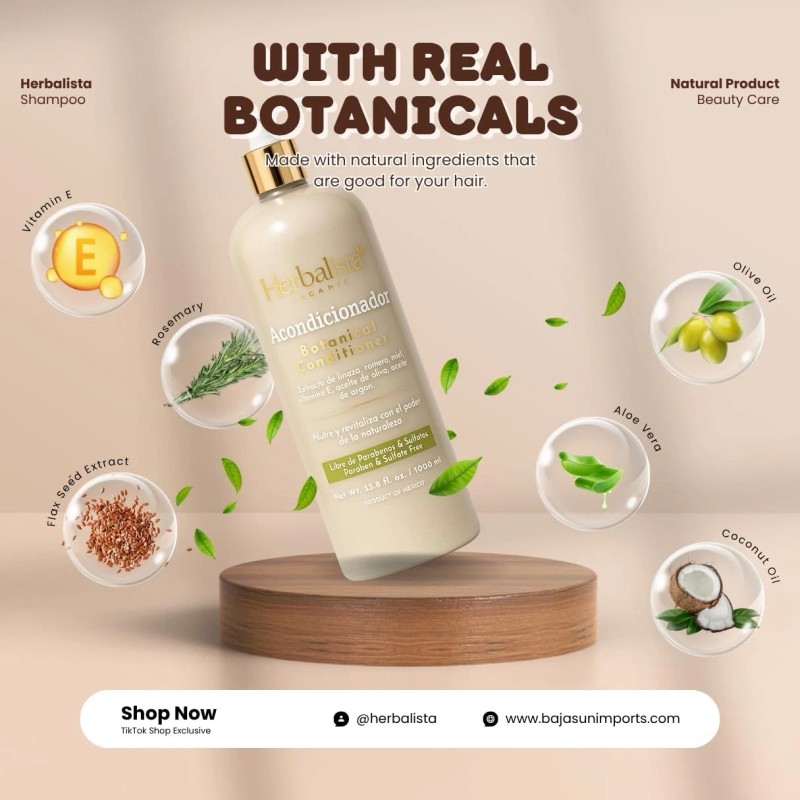 Herbalista Herbal Hair Shampoo & Conditioner Set 1000ml With botonicals