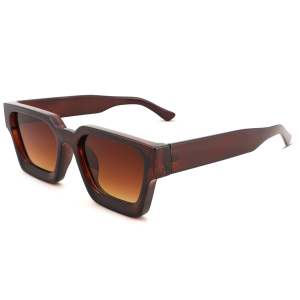 Braylenz Retro Square Sunglasses for Men and Women – Thick