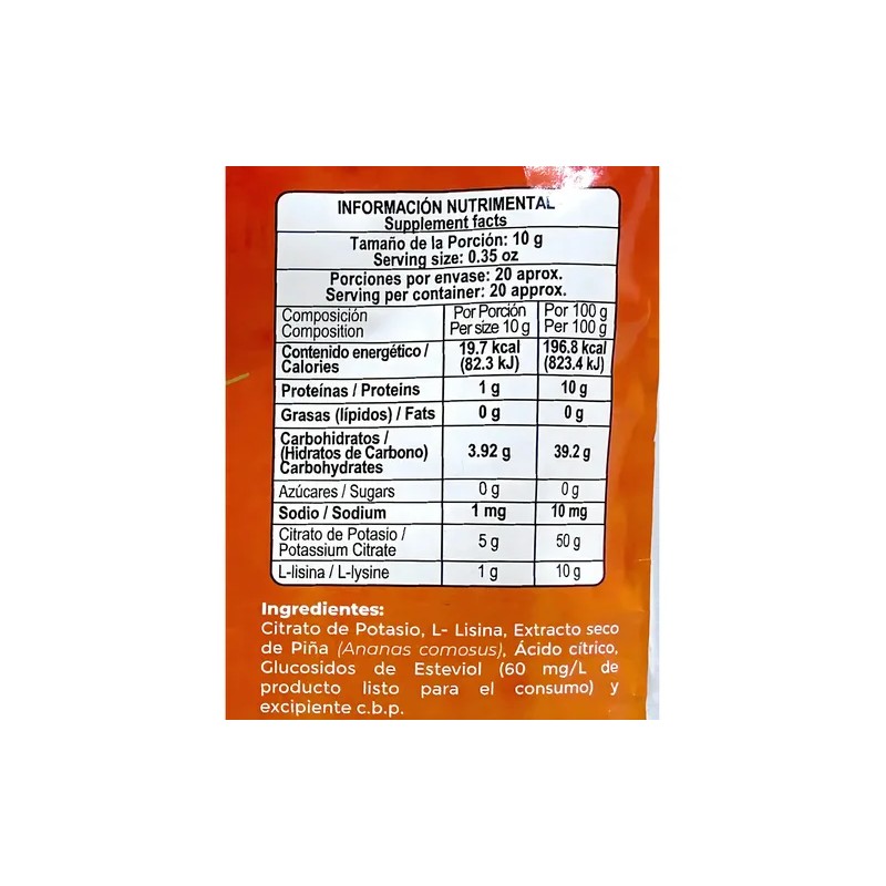 Citrato De Potasio Piña 200 G Herbolaria Saludable