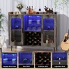 Hyomdeck Liquor Cabinet Bar with Power Outlet & LED Light,