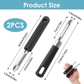 Set of 2 Stainless Steel Peelers - Double Blade Potato Peeler & Vegetable Peeler - Perfect for Potatoes, Carrots, Cucumbers, Apples & Pears - WMF Peeler, Fackelmann Peeler, Vegetable Peeler