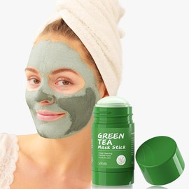 Portable Comfort Green Tea Mask Stick, Face Moisturizing Oil Controlling Soothing Mask, Deep Cleansing Pore, Removing Blackhead & Acne Facial Mask Stick, Valentine's Day Gift