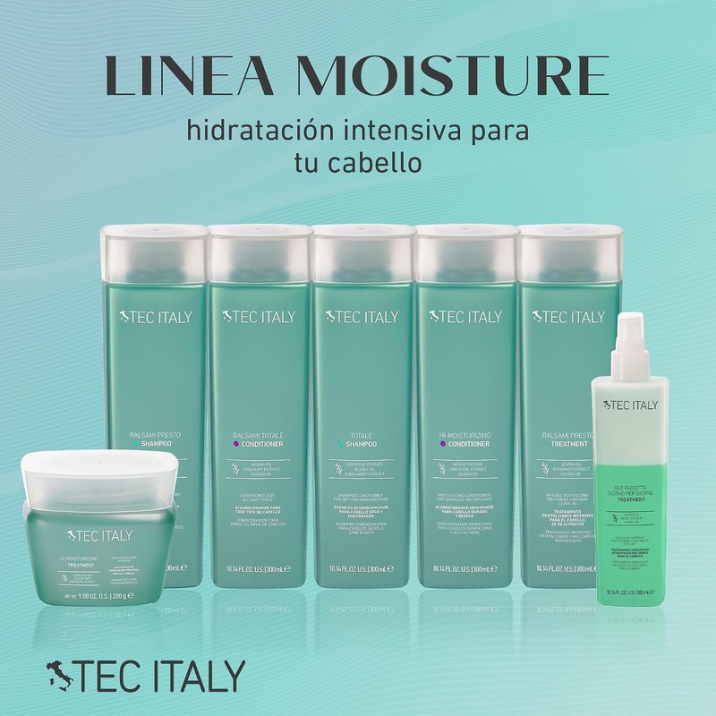 TEC ITALY Totale Shampoo Hidratación Intensiva Brillo Cabello Seco 300