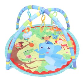 Baby Gym Play Mat for Stage Based Sensory Motor Skill Development Round Shape Foldable Tummy Time Activity Mat for 0 To 2 Years Old Infant
