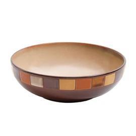 Gibson Elite Casa Estebana 10 Inch Reactive Glaze Serving Bowl, Brown