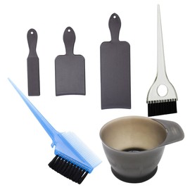 Minkissy 1set Hair Dye Tool Kit Portable DIY Hair Coloring Set Grey Bowl Brush Dual-Sided Blue Comb for Home and Salon Use Reusable Dyeing Accessories