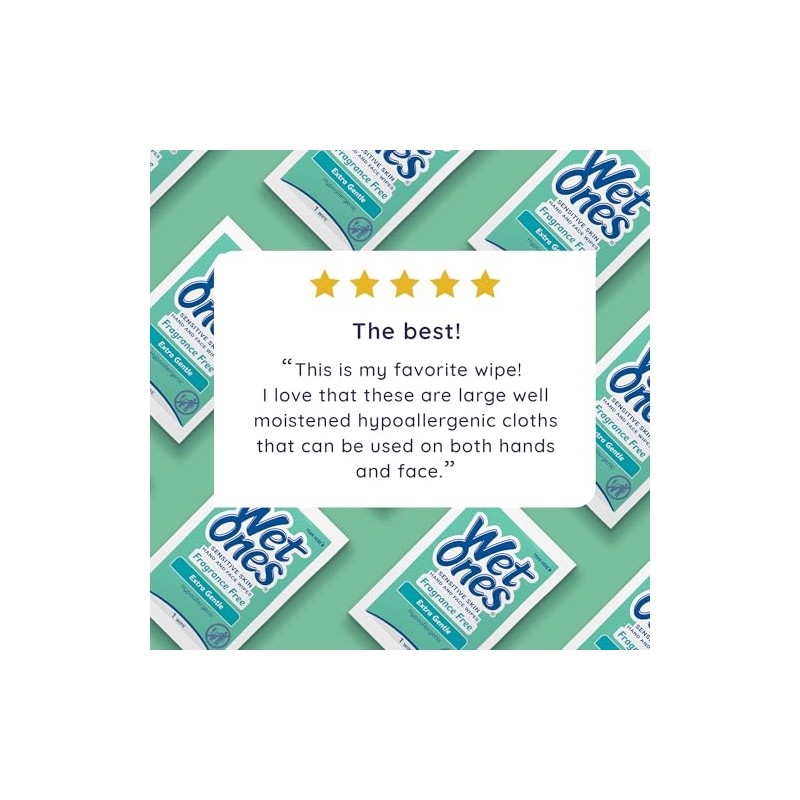 Wet Ones Unscented Hand and Face Wipes - 24 Count,