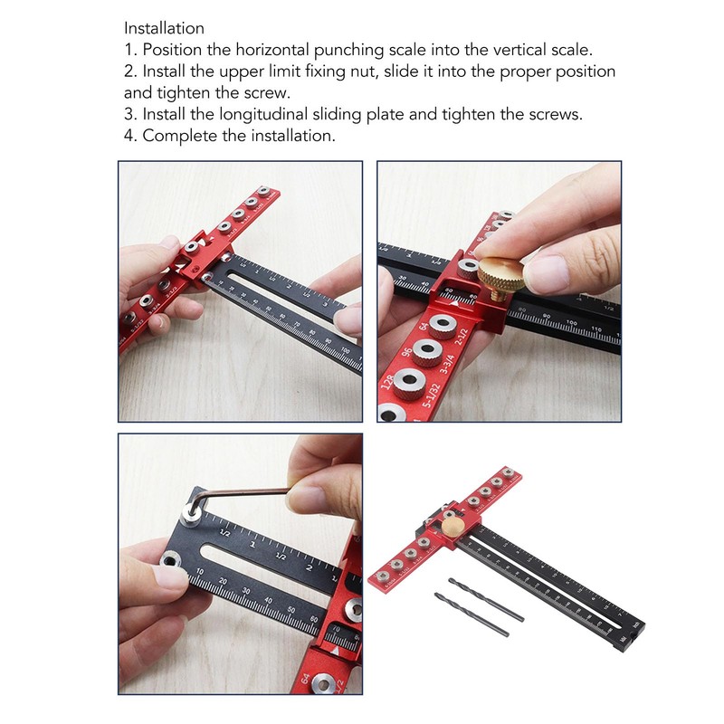 Hole Punch Locator Drill Guide, Cabinet Hardware Jig Template, Cabinet