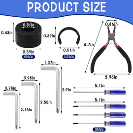 CODOHI 24 Packs Rubber Roller Replacement, Mat Guide Rubbers, Retaining Rings for Cricut Repair Accessories Compatible with Cricut Maker/Maker 3