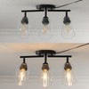 Modern Dimmable 3 Light Plug in Ceiling Light ,Black Plug