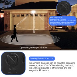 Realky LED Spotlight with Motion Sensor, 20 W 2000 LM Outdoor Spotlight 6500 K Cool White Super Bright Headlight Floodlight IP65 Waterproof Outdoor Lamp for Garden, Courtyards, Garage