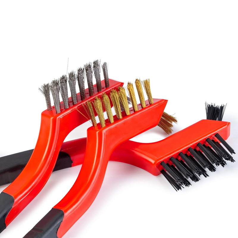 Small Wire Brush Set, Wire Brushes for Cleaning Rust Removal,