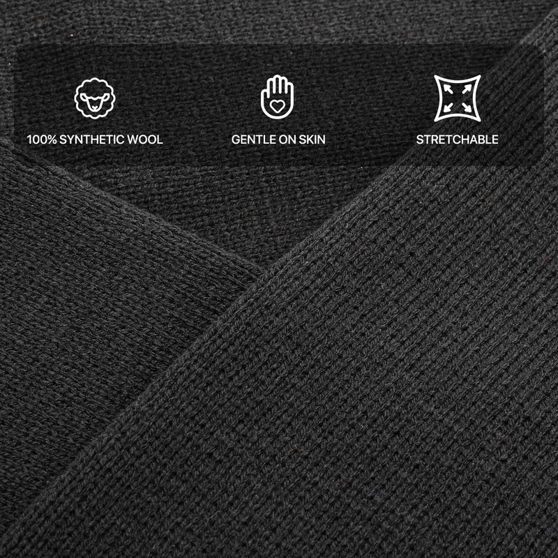 MADOG Winter Warm Knit Synthetic Wool Beanie Hat Scarf Touchscreen