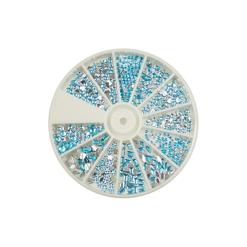 RM Beauty Nails Rhinestones in Plate Different Shapes in Turquoise