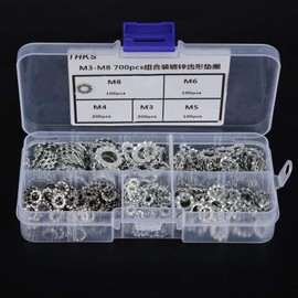 Tooth Washers, 700 Pieces Toothed Washers, Galvanised Flap Discs, External Tooth Discs, Assortment Set, Attachment, Tooth Discs