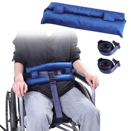 Wheelchair Safety Straps, Chest Harness and Seat Belt for Seniors - Thick Padded Waist Belt with Adjustable Straps, Wheelchair Restraints for Elderly, Patients, or Disabled Adults to Prevent Sliding
