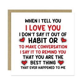 RED OCEAN Card For Boyfriend Girlfriend Husband Wife Best Thing That Ever Happened To Me I Love You Card For Anniversary Valentines Day Card For Him Her Couple Card Romantic Card