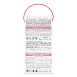 equilibra, Kit Mani Rosa Ialuronica, Kit Regalo con Crema Mani, Levigante e Protettiva, 75ml e Sapone 100% Vegetale, con Estratto di Rosa Damascena, Acido Ialuronico