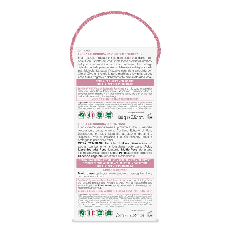 equilibra, Kit Mani Rosa Ialuronica, Kit Regalo con Crema Mani,