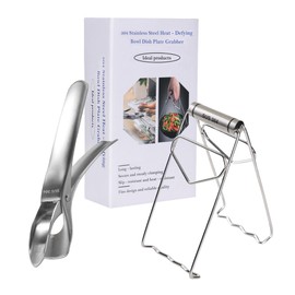 XKGD Hot Plate Clip Clamp 304 Stainless Steel 2-Pack Holds 15lbs Non-Slip for Microwave, Instant Pot & Oven