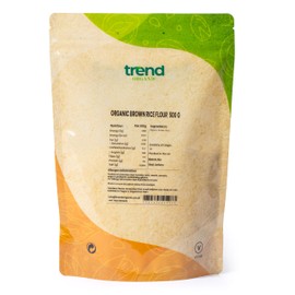Trend Organic Brown Rice Flour with Mild Nutty Flavour - Ideal for Baking and Cooking with Its Nutrient-Rich Component - Certified Organic, Vegan, Non-GMO, No Additives No Preservatives, Raw, 500g