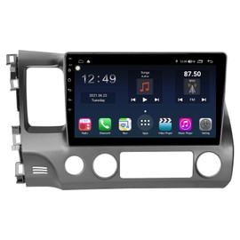 Car Stereo for Honda Civic 2006 2007 2008 2010 2011, Apple Carplay & Android Auto, 10'' HD IPS Touchscreen Car Audio Receiver, Multimedia Player with SIM Card Slot, AM/FM, AUX Input