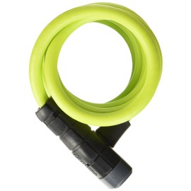 ABUS Primo 5510K/180 Spiral Cable Lock + SCMU Bracket - Bicycle Lock Made of 10 mm Thick Flexible Cable, Light Green, 180 cm