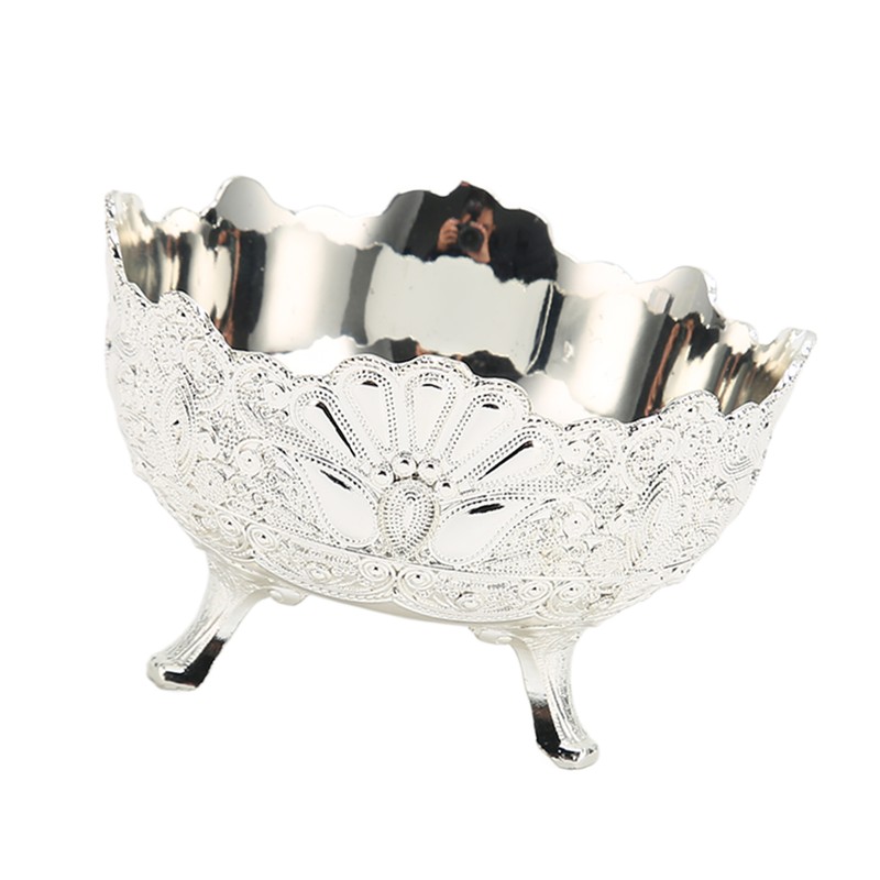Serving Bowl European Style Retro Elegant Alloy Fruit Bowl for