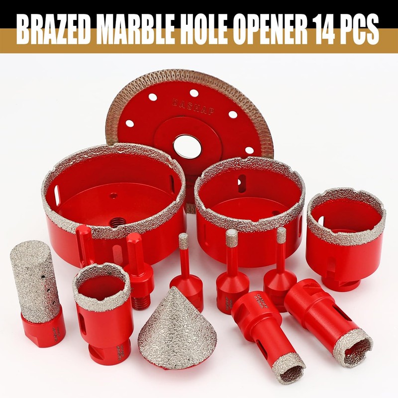 Diamond Hole Saw Kit,14 PCS Porcelain Tile Drill Bits Set