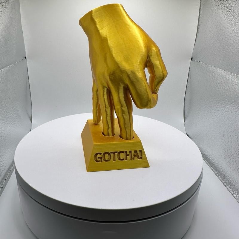 Gotcha Meme Figurine 3D Printed - Color: Orange