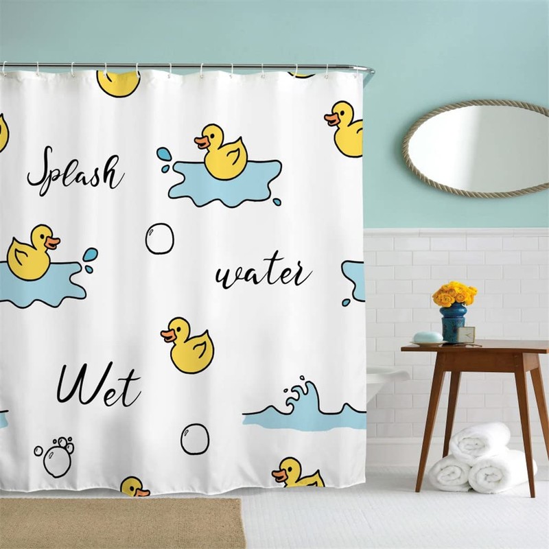 goodbath Duck Shower Curtain, Waterproof Anti Mould Proof Resistant Bath