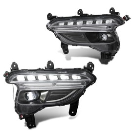 CNNELL LED Fog Lights Front Left & Right Side 1Pair Compatible with Hyundai Santa Fe Sport 2017-2018 922014Z510, 922024Z510, HY2592164, HY2593164