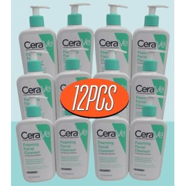 CERAVE FOAMING FACIAL CLEANSER FOR NORMAL TO OILY SKIN 12 OZ NWOB SET OF 12