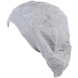 BYOS - Gorro de punto suave y ligero, Gris Plata Hoja, Talla única