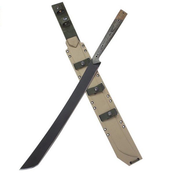 Condor Tool & Knife Yoshimi Machete | Heavy Duty Machete | High Carbon Steel | Micarta Handle | Garden Machete | Kydex Molle Compatible Sheath | Cutlass Machete | 4.5mm Thick | 19.1in Blade | 47.5oz