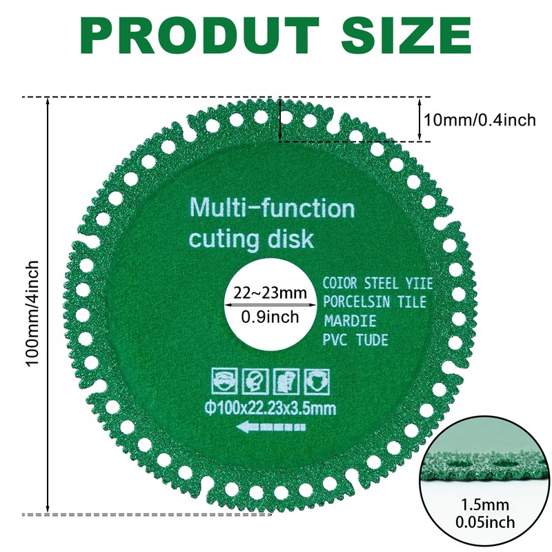 6Pcs Indestructible Disc for Grinder, Diamond Saw Cutting Wheel, Angle