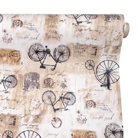 Yifely Shabby Chic Bikes Furniture Paper Self-Adhesive Shelf Liner Drawer Locker Sticker 17.7 Inch by 9.8 Feet Multicolor