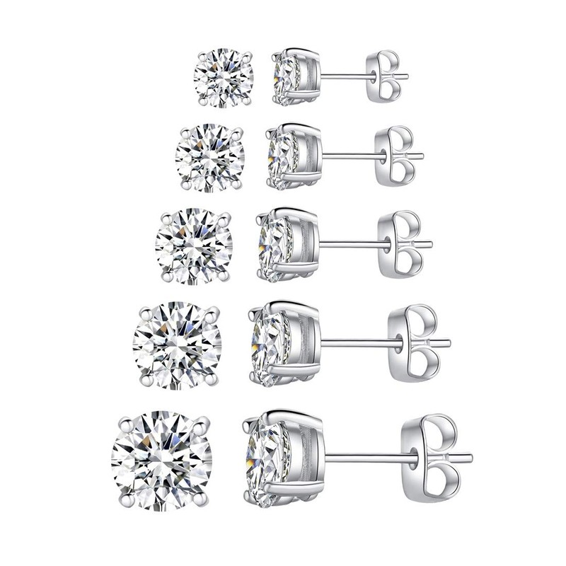 FOSIR Women's 18K Gold Plated Cubic Zirconia Stud Earrings CZ