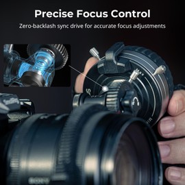 SmallRig Follow Focus F50 with Stepless Dynamic Damping Lever Adjustment and A/B Stops, Including 15mm Rod & Rod Clamp, for DSLR, for Sony FE/FE C, for Canon