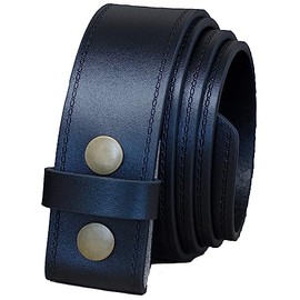 Ashford Ridge Real Leather Press Stud Snap On Belt 40mm Wide Black or Brown (3XL (48" - 52"), Black)