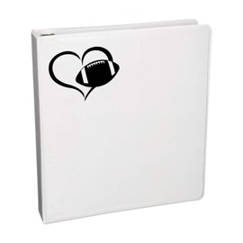 Bargain Max Decals Football Heart Decal Notebook Car Laptop 5.5" (Black)