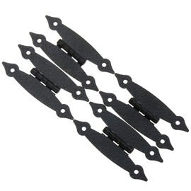 DGZZI 4PCS Black Antique Iron H-Shaped Cabinet Hinges for Cupboard, Kitchen, Wardrobe, Wooden Jewelry Box, Shed Furniture - Flat Decorative H-Hinge