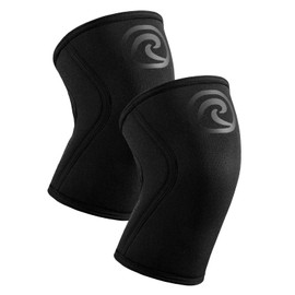 Rehband Knee Support for Strength Sports & Fitness - Knee Support 7 mm Neoprene, Flexible and Non-Slip, Knee Sleeve for Men and Women, Colour: Carbon/Black, 1 Pair, Size: S