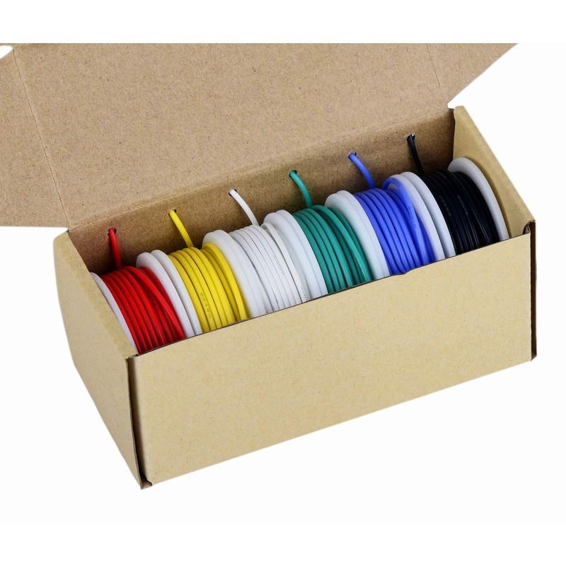 TUOFENG 18 AWG Stranded Wire Spool, Silicone Rubber Insulated Tinned