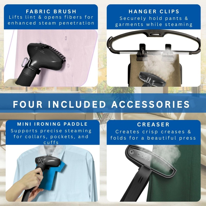 SALAV Pro Series Garment Steamer with Dual Bars & Foot