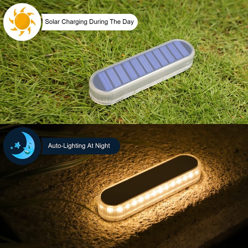 WILLED Solar Step Lights for Outside,4 Pack Warm White Solar