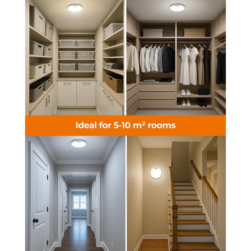 BLNAN Rechargeable Motion Sensor Ceiling Light with Remote, Dimmable Closet