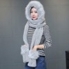 3 In 1 Winter Hoodie Hat Scarf Gloves Set Soft