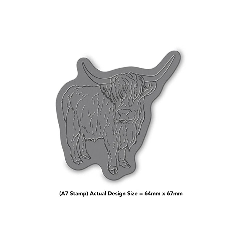 Azeeda A7 'Highland Cow' Unmounted Rubber Stamp (RS00042610)